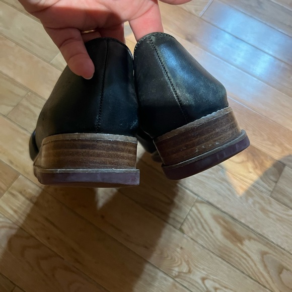 {Bernardo} Black Leather Wedge Loafers - Picture 6 of 9